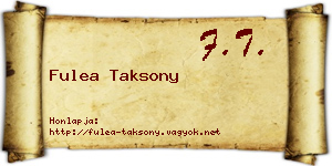 Fulea Taksony névjegykártya